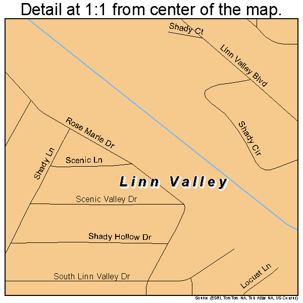 Linn Valley, Kansas road map detail
