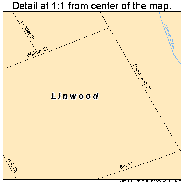 Linwood, Kansas road map detail