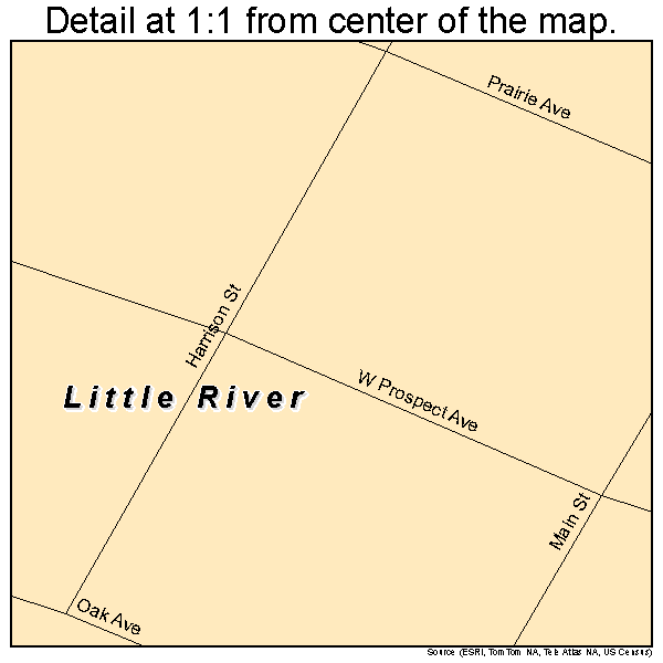 Little River, Kansas road map detail