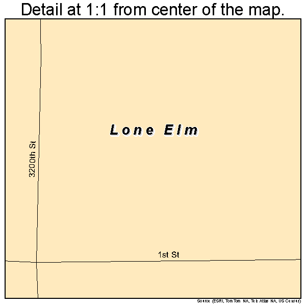Lone Elm, Kansas road map detail