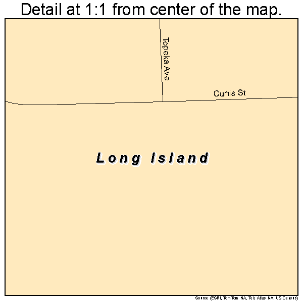 Long Island, Kansas road map detail