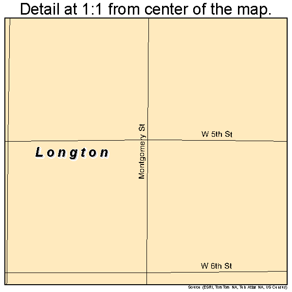 Longton, Kansas road map detail