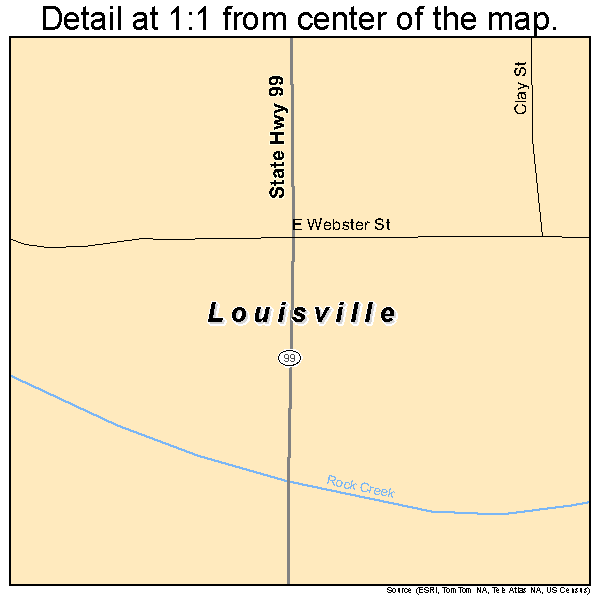 Louisville, Kansas road map detail