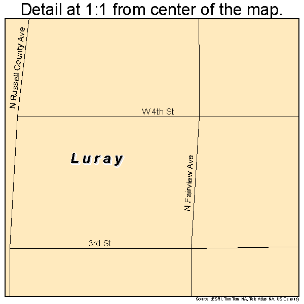 Luray, Kansas road map detail