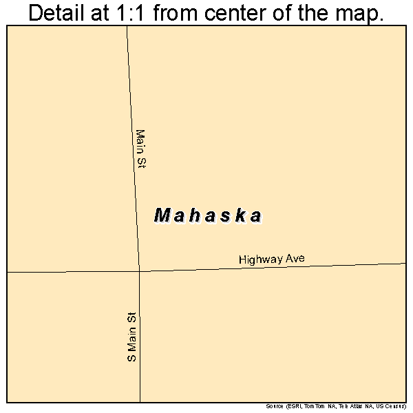 Mahaska, Kansas road map detail