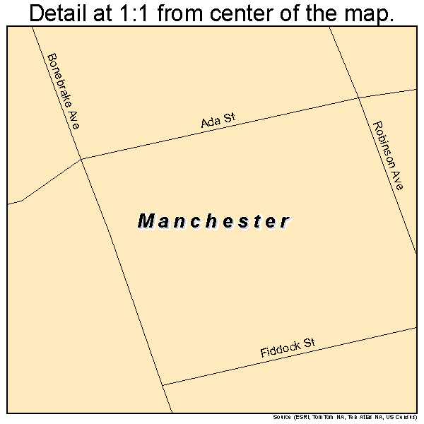 Manchester, Kansas road map detail