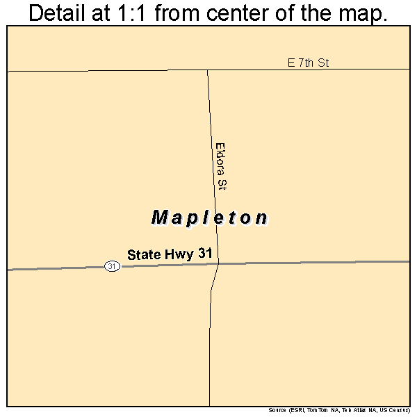 Mapleton, Kansas road map detail