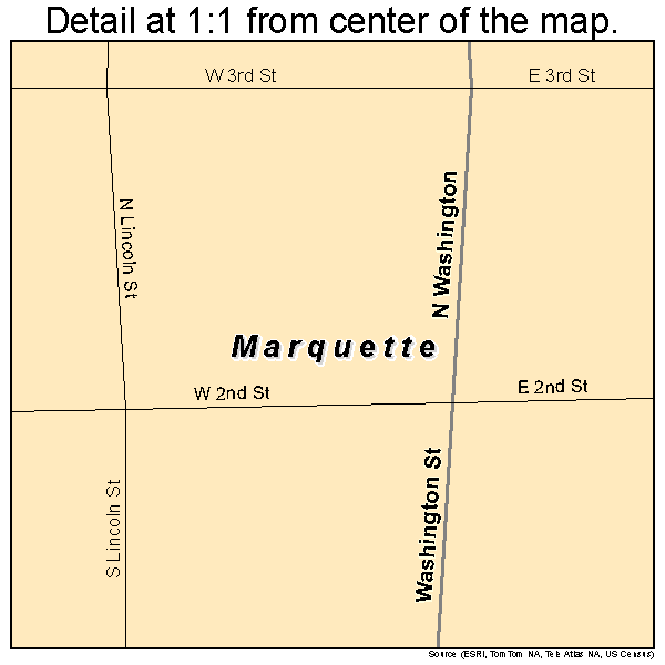 Marquette, Kansas road map detail