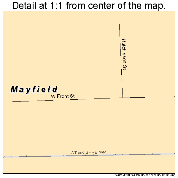 Mayfield, Kansas road map detail