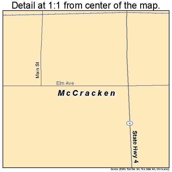 McCracken, Kansas road map detail