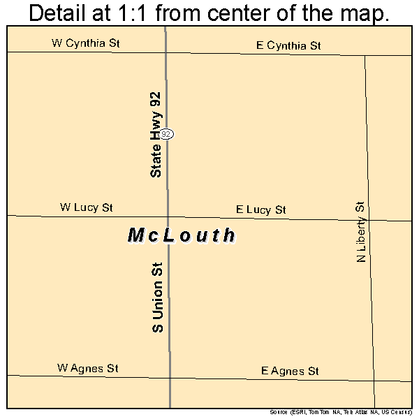 McLouth, Kansas road map detail