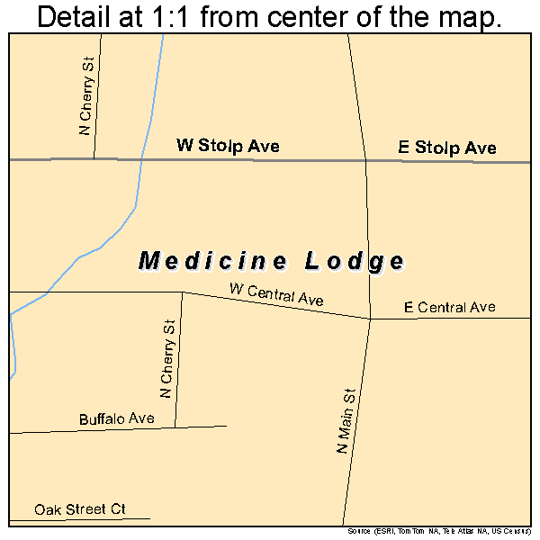 Medicine Lodge, Kansas road map detail