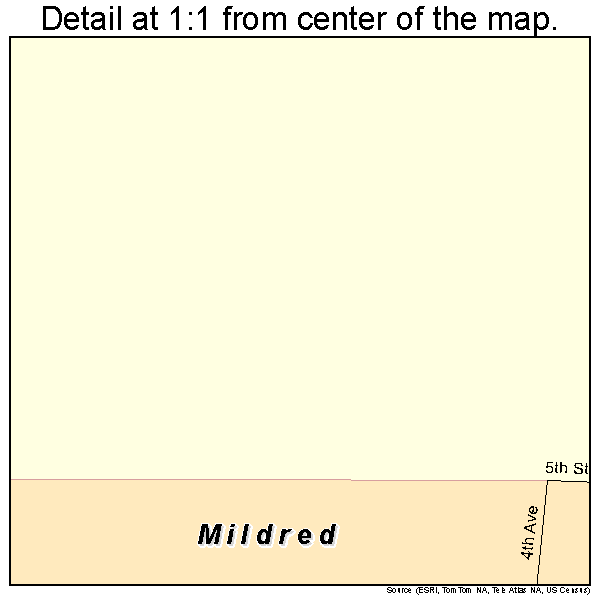 Mildred, Kansas road map detail