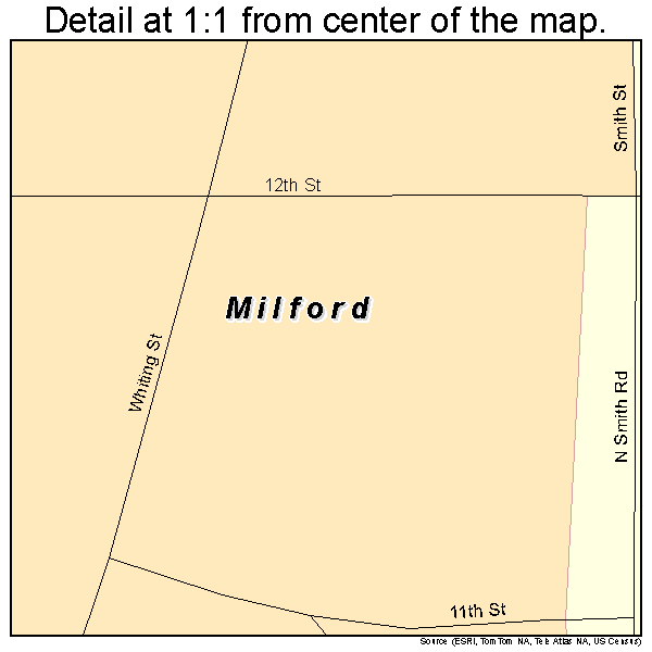 Milford, Kansas road map detail