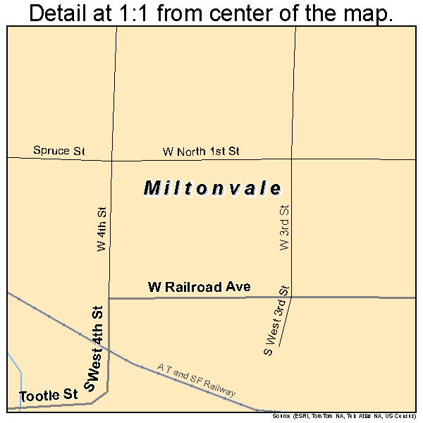 Miltonvale, Kansas road map detail