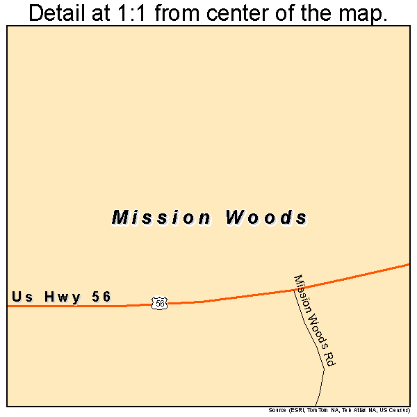 Mission Woods, Kansas road map detail
