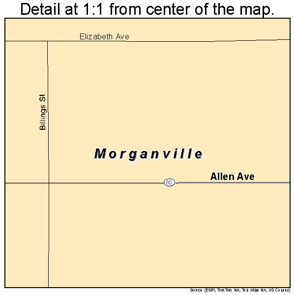 Morganville, Kansas road map detail