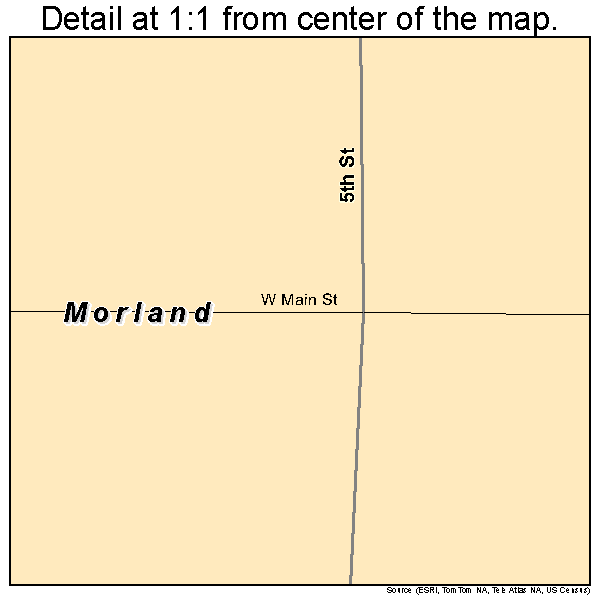 Morland, Kansas road map detail