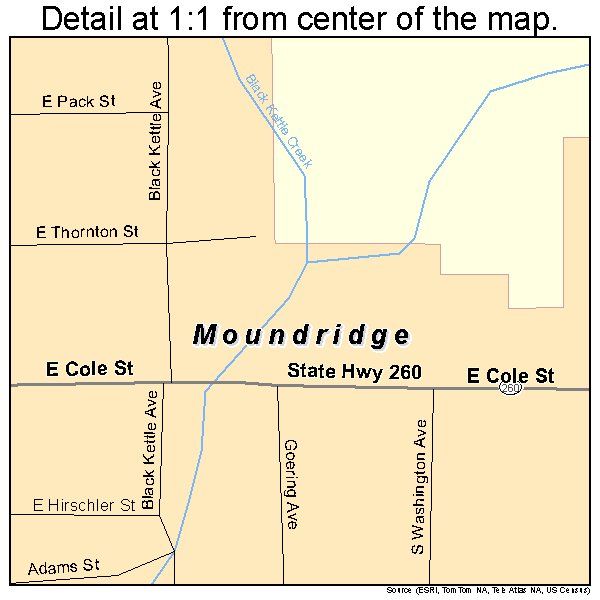 Moundridge, Kansas road map detail