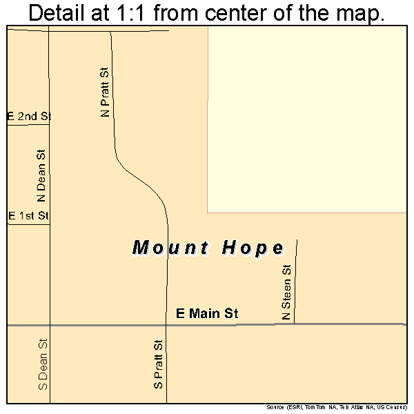 Mount Hope, Kansas road map detail