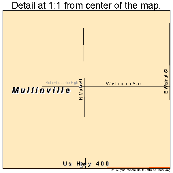 Mullinville, Kansas road map detail