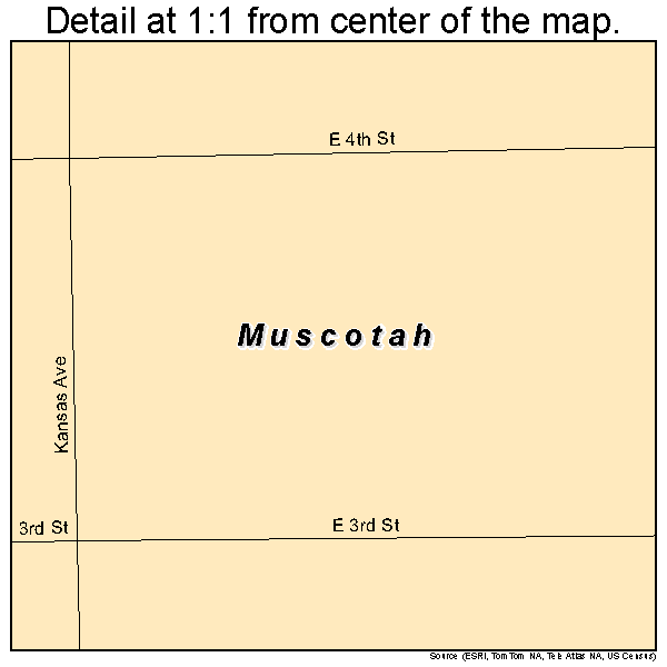 Muscotah, Kansas road map detail