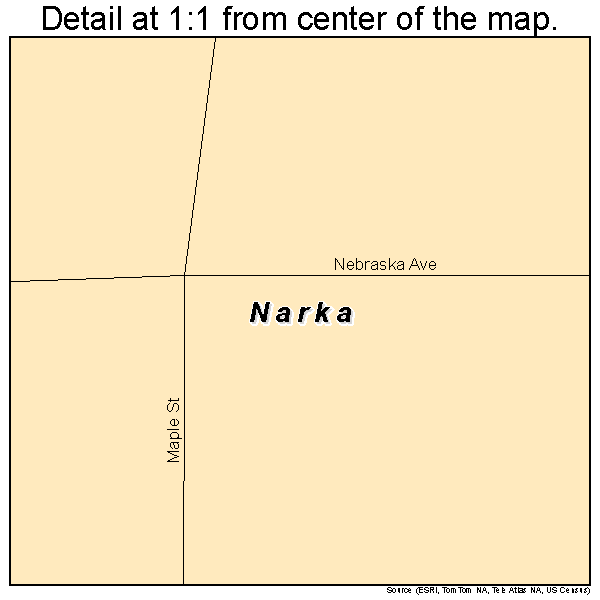Narka, Kansas road map detail