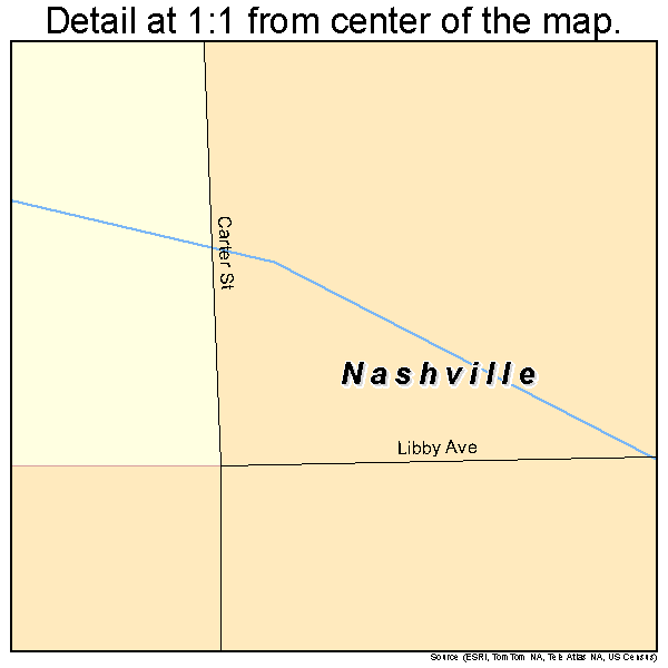 Nashville, Kansas road map detail