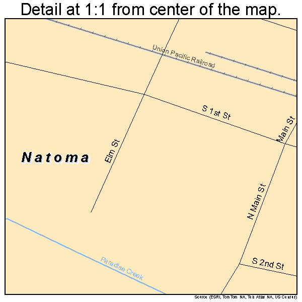 Natoma, Kansas road map detail