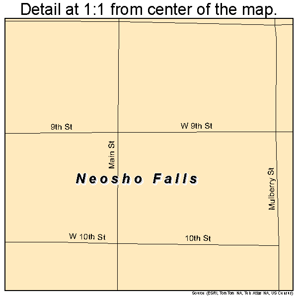 Neosho Falls, Kansas road map detail