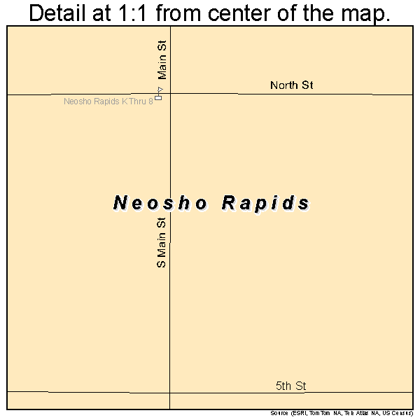 Neosho Rapids, Kansas road map detail