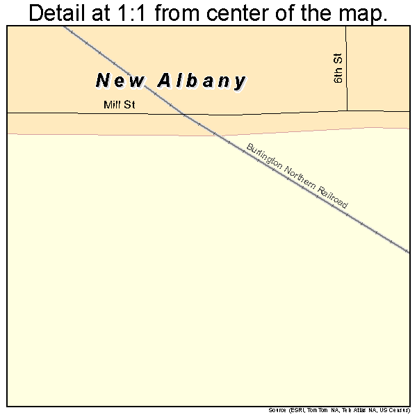 New Albany, Kansas road map detail