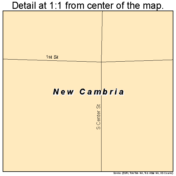 New Cambria, Kansas road map detail