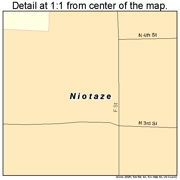 Niotaze, Kansas road map detail