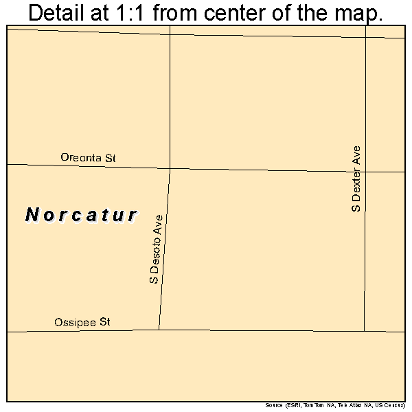 Norcatur, Kansas road map detail
