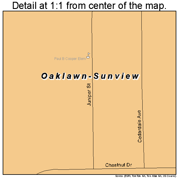 Oaklawn-Sunview, Kansas road map detail