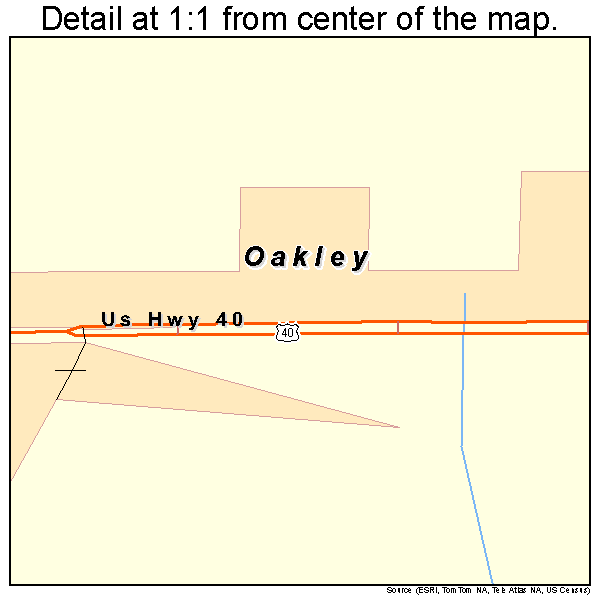 Oakley, Kansas road map detail