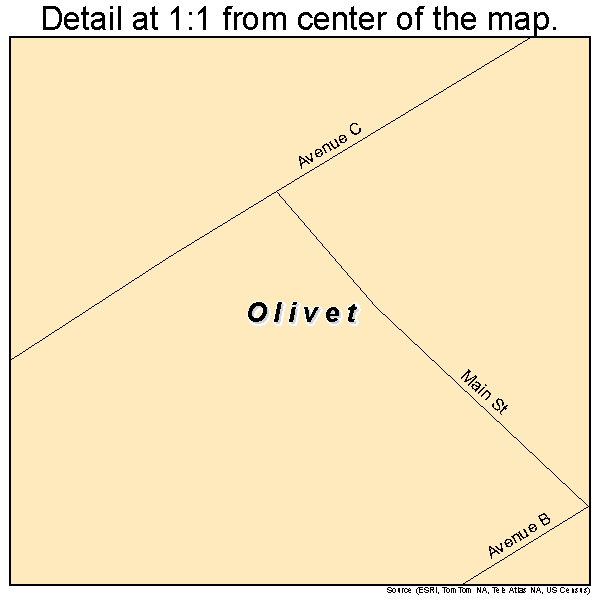 Olivet, Kansas road map detail