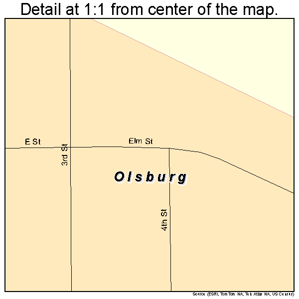 Olsburg, Kansas road map detail