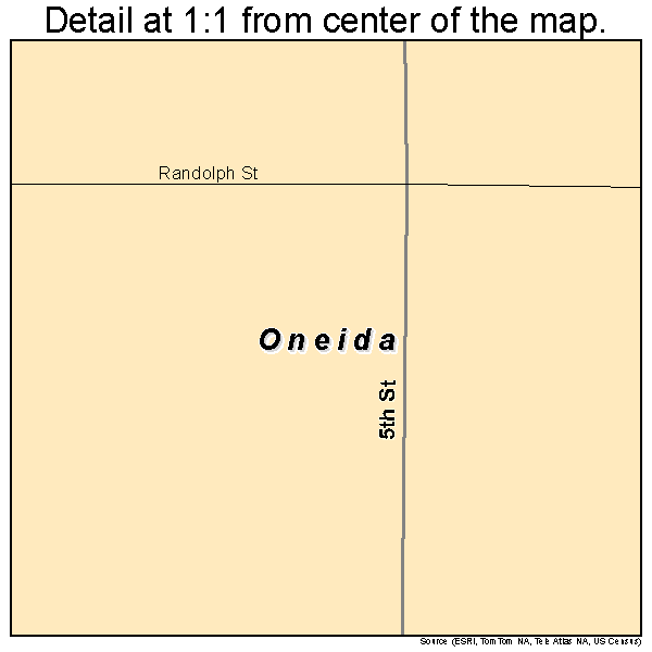 Oneida, Kansas road map detail