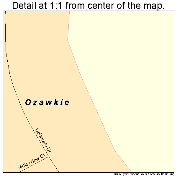 Ozawkie, Kansas road map detail