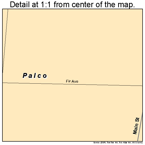 Palco, Kansas road map detail
