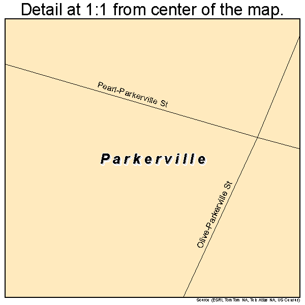 Parkerville, Kansas road map detail