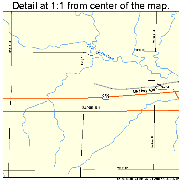 Parsons, Kansas road map detail