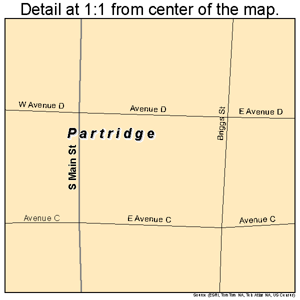 Partridge, Kansas road map detail