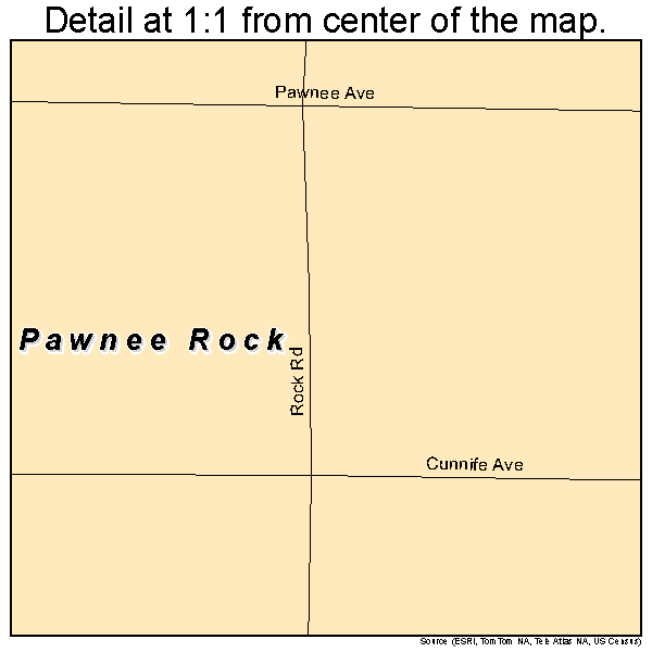 Pawnee Rock, Kansas road map detail