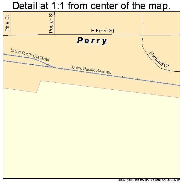 Perry, Kansas road map detail