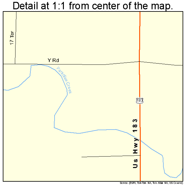 Plainville, Kansas road map detail