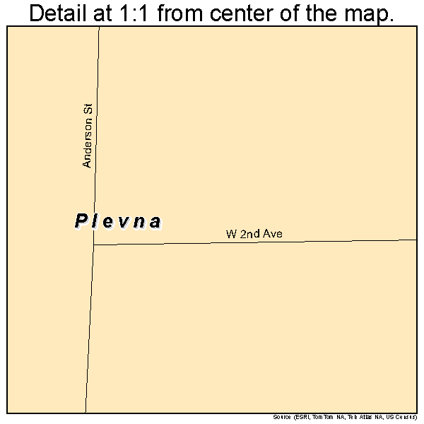 Plevna, Kansas road map detail