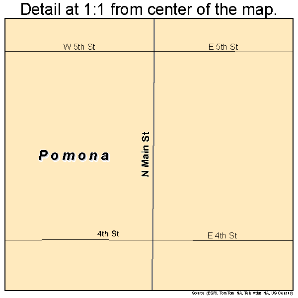 Pomona, Kansas road map detail